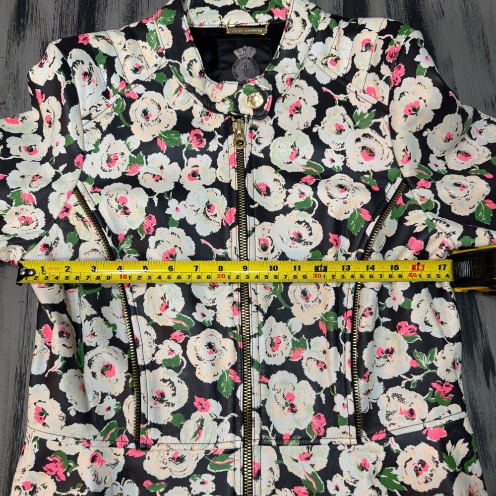 Vintage Y2K Juicy Couture “Covent Garden” Edgy Floral Leather Jacket - Picture 8 of 16